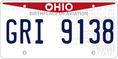 OH license plate GRI9138
