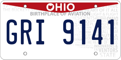 OH license plate GRI9141