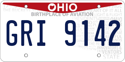 OH license plate GRI9142