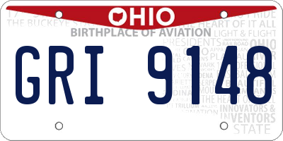 OH license plate GRI9148