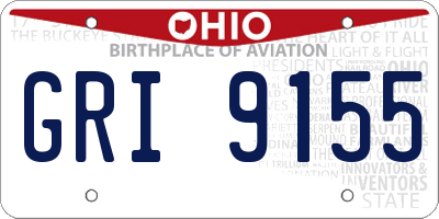 OH license plate GRI9155