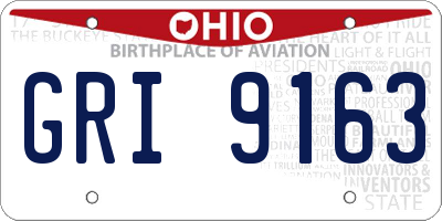 OH license plate GRI9163