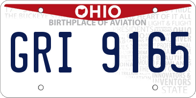 OH license plate GRI9165