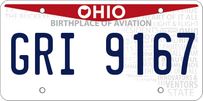 OH license plate GRI9167
