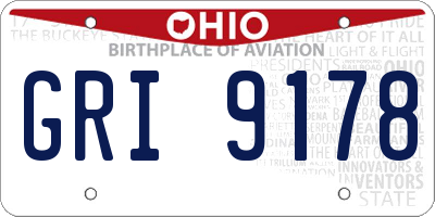 OH license plate GRI9178