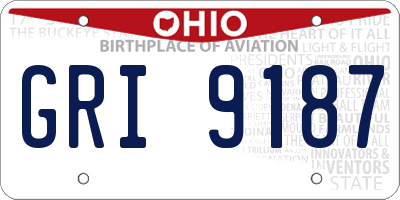 OH license plate GRI9187