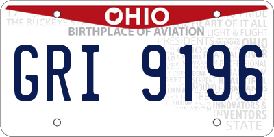OH license plate GRI9196