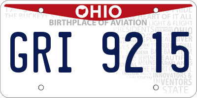 OH license plate GRI9215
