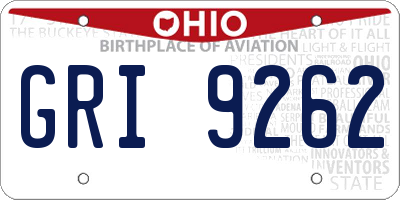 OH license plate GRI9262
