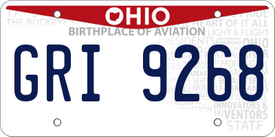 OH license plate GRI9268