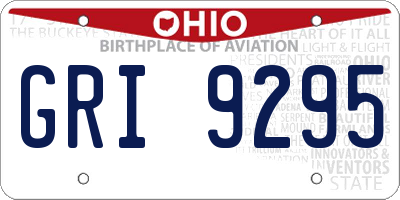 OH license plate GRI9295