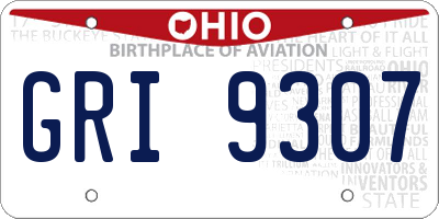 OH license plate GRI9307