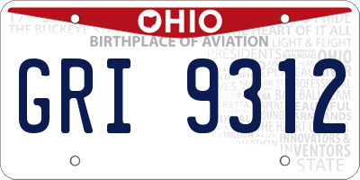 OH license plate GRI9312