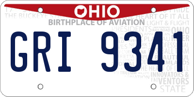 OH license plate GRI9341