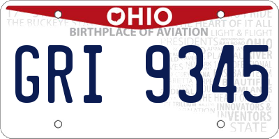 OH license plate GRI9345
