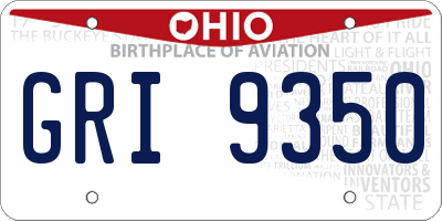OH license plate GRI9350