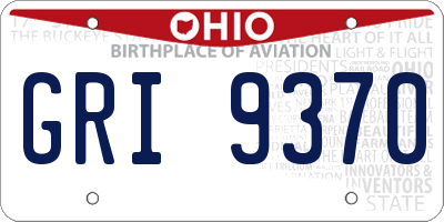 OH license plate GRI9370