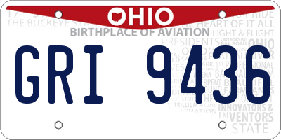 OH license plate GRI9436