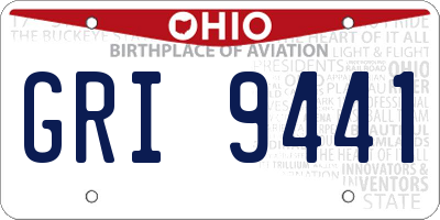 OH license plate GRI9441