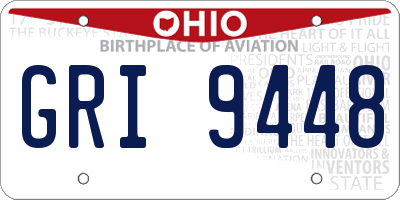 OH license plate GRI9448