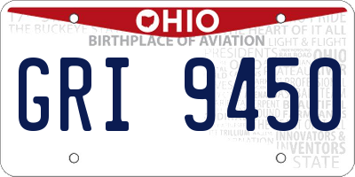 OH license plate GRI9450