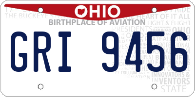 OH license plate GRI9456