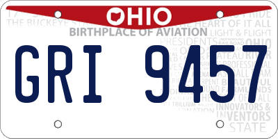 OH license plate GRI9457