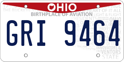 OH license plate GRI9464
