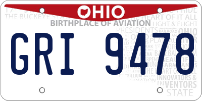 OH license plate GRI9478