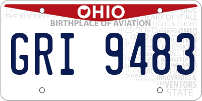 OH license plate GRI9483