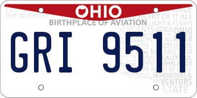 OH license plate GRI9511