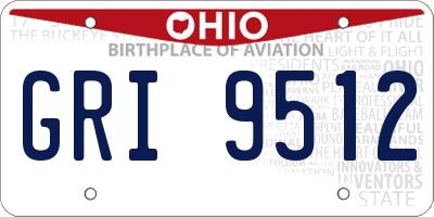 OH license plate GRI9512