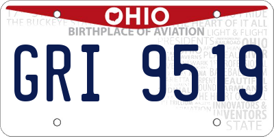 OH license plate GRI9519