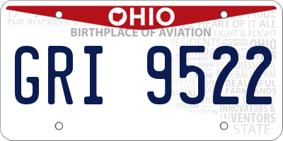 OH license plate GRI9522