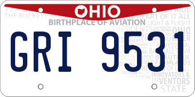 OH license plate GRI9531