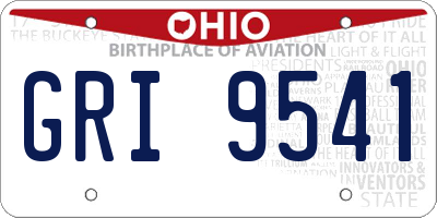 OH license plate GRI9541