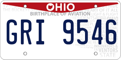 OH license plate GRI9546