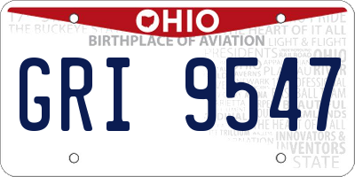 OH license plate GRI9547