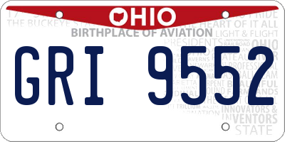 OH license plate GRI9552