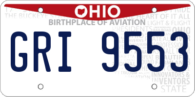 OH license plate GRI9553