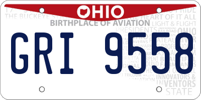 OH license plate GRI9558