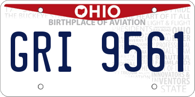 OH license plate GRI9561