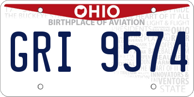 OH license plate GRI9574