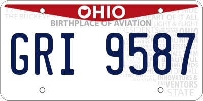 OH license plate GRI9587