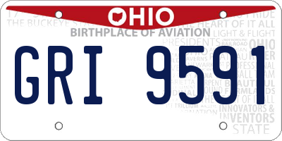 OH license plate GRI9591