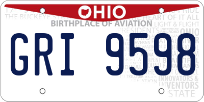 OH license plate GRI9598