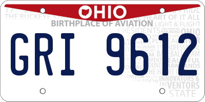 OH license plate GRI9612