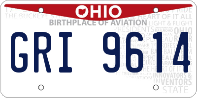 OH license plate GRI9614