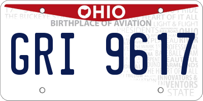OH license plate GRI9617