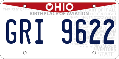 OH license plate GRI9622